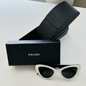 New without tag! White Cat Eye Prada Sunglasses with case and box